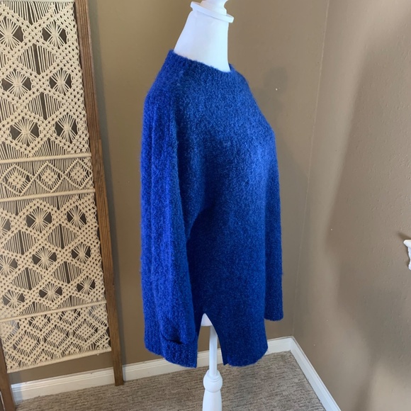 WRAP London Blue Cotton Alpaca Sweater Size US 8/10 - Picture 2 of 10